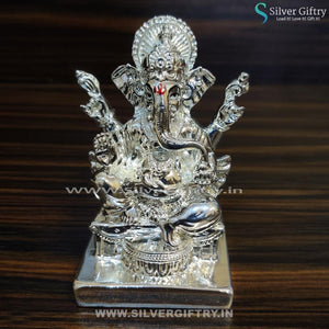 Cute Pure Silver Ganesh Idol 2.4" | Silver Giftry | SGT20K139