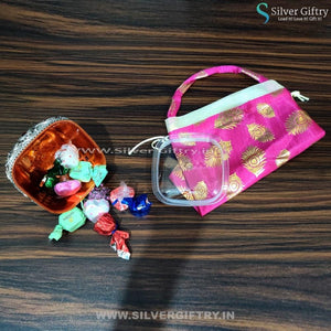 Dry Fruit Box 4x4" With Chocolates Bag | Silver Giftry | SGT20K146
