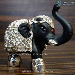Elephants Black Silver Pair 3x3" | Silver Giftry | SGT20K147