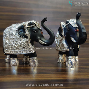 Elephants Black Silver Pair 3x3" | Silver Giftry | SGT20K147