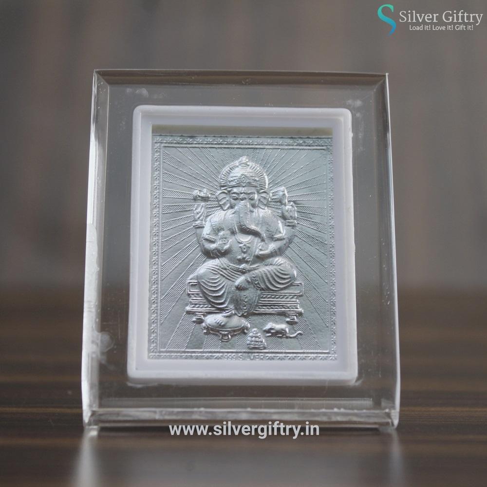 Ganesha Silver Glass Frame | Silver Giftry | SGT20K153