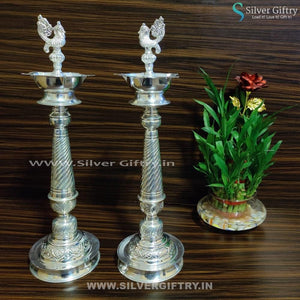 German Silver 17" Deepam Pair | Silver Giftry | SGT20K172