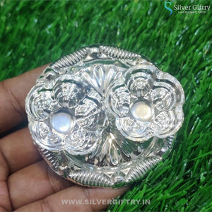 German Silver 3" Kumkum Platter | Silver Giftry | SGT20K177