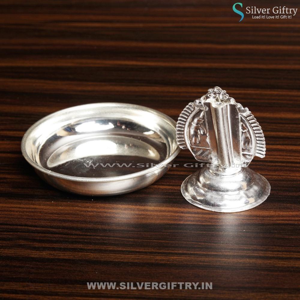 German Silver 3" Plate Agarbatti Stand | Silver Giftry | SGT20K178