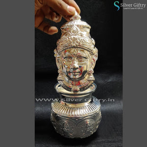 German Silver 5" Face With 5" Ashtalakshmi Kalsha | Silver Giftry | SGT20K183