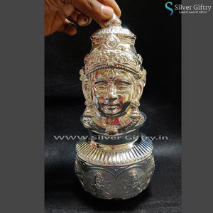 German Silver 5" Face With 5" Ashtalakshmi Kalsha | Silver Giftry | SGT20K183