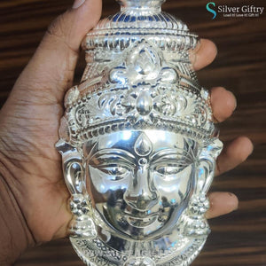 German Silver 5" Lakshmi Plain Face | Silver Giftry | SGT20K185