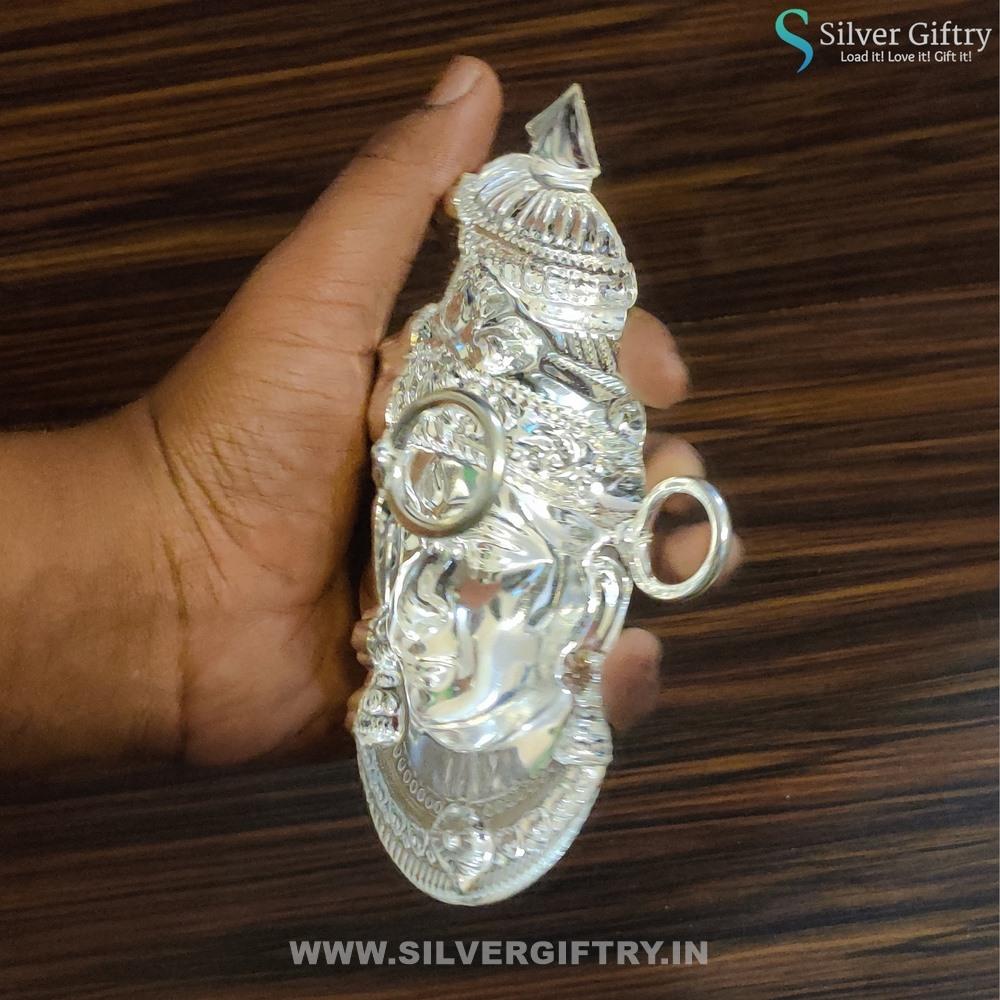 German Silver 5" Lakshmi Plain Face | Silver Giftry | SGT20K185