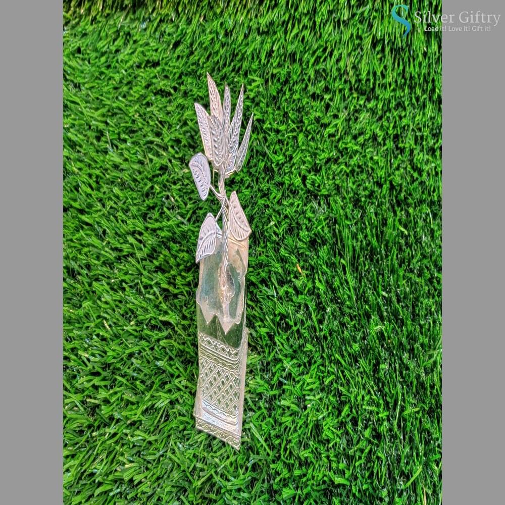 German Silver 7" Big Size Tulsi Pot | Silver Giftry | SGT20K189