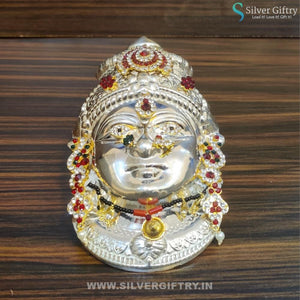 German Silver 7" Lakshmi Face With Jewellery | Silver Giftry | SGT20K190