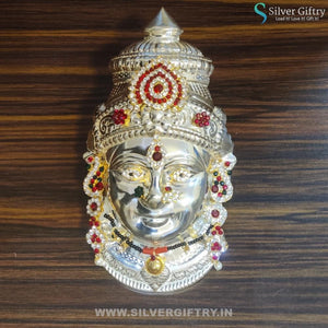 German Silver 7" Lakshmi Face With Jewellery | Silver Giftry | SGT20K190