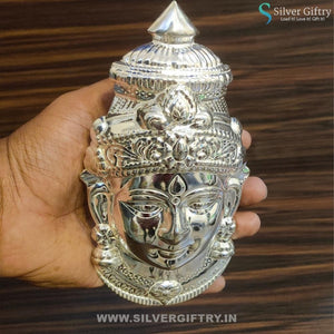 German Silver 7" Plain Lakshmi Face Big Size | Silver Giftry | SGT20K191