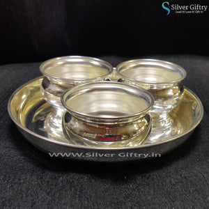 German Silver 7" Plate Plain 3" Bowls | Silver Giftry | SGT20K193