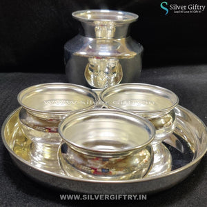 German Silver 7" Plate Plain 3" Bowls 4" Kalsha | Silver Giftry | SGT20K194