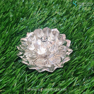 German Silver Agarbatti Stand 3" Lotus | Silver Giftry | SGT20K202
