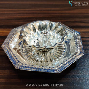 German Silver Agarbatti Stand 3" Hexagon | Silver Giftry | SGT20K203