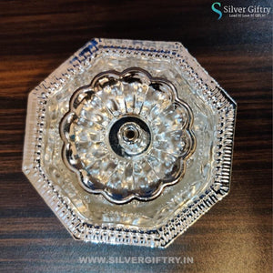 German Silver Agarbatti Stand 3" Hexagon | Silver Giftry | SGT20K203