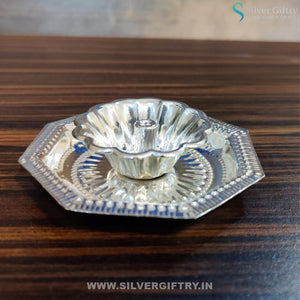 German Silver Agarbatti Stand 3" Hexagon | Silver Giftry | SGT20K203