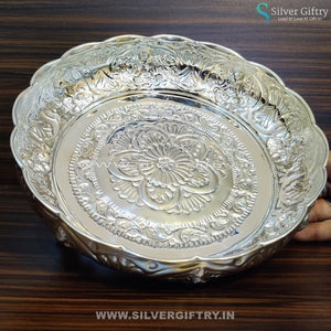 German Silver Ashtalakshmi Plate 10" | Silver Giftry | SGT20K207