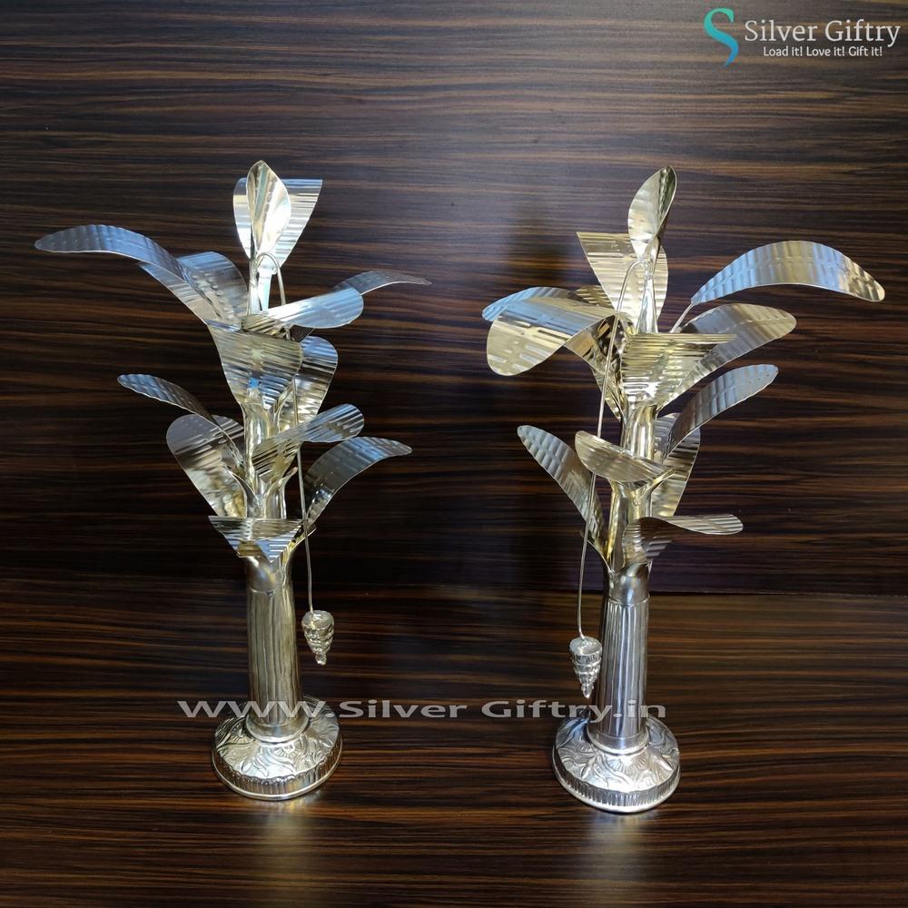 German Silver Banana Tree 16" Silver Giftry