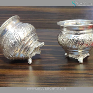 German Silver Dasaya Bowl With Stand 3" | Silver Giftry | SGT20K221