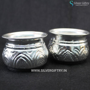 German Silver Dasaya Kumkum Bowls | Silver Giftry | SGT20K222