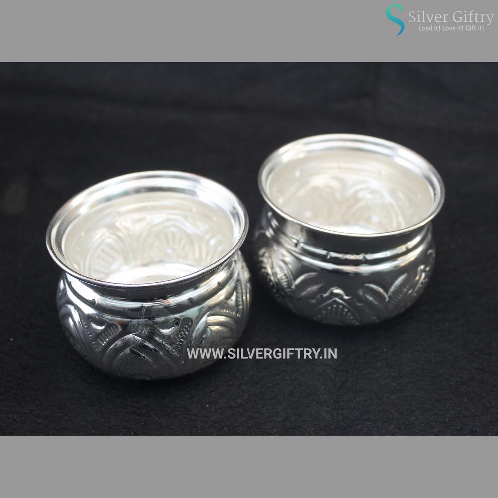 German Silver Dasaya Kumkum Bowls | Silver Giftry | SGT20K222