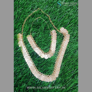 German Silver Decorated Lakshmi Face With Coin Mala | Silver Giftry | SGT20K223