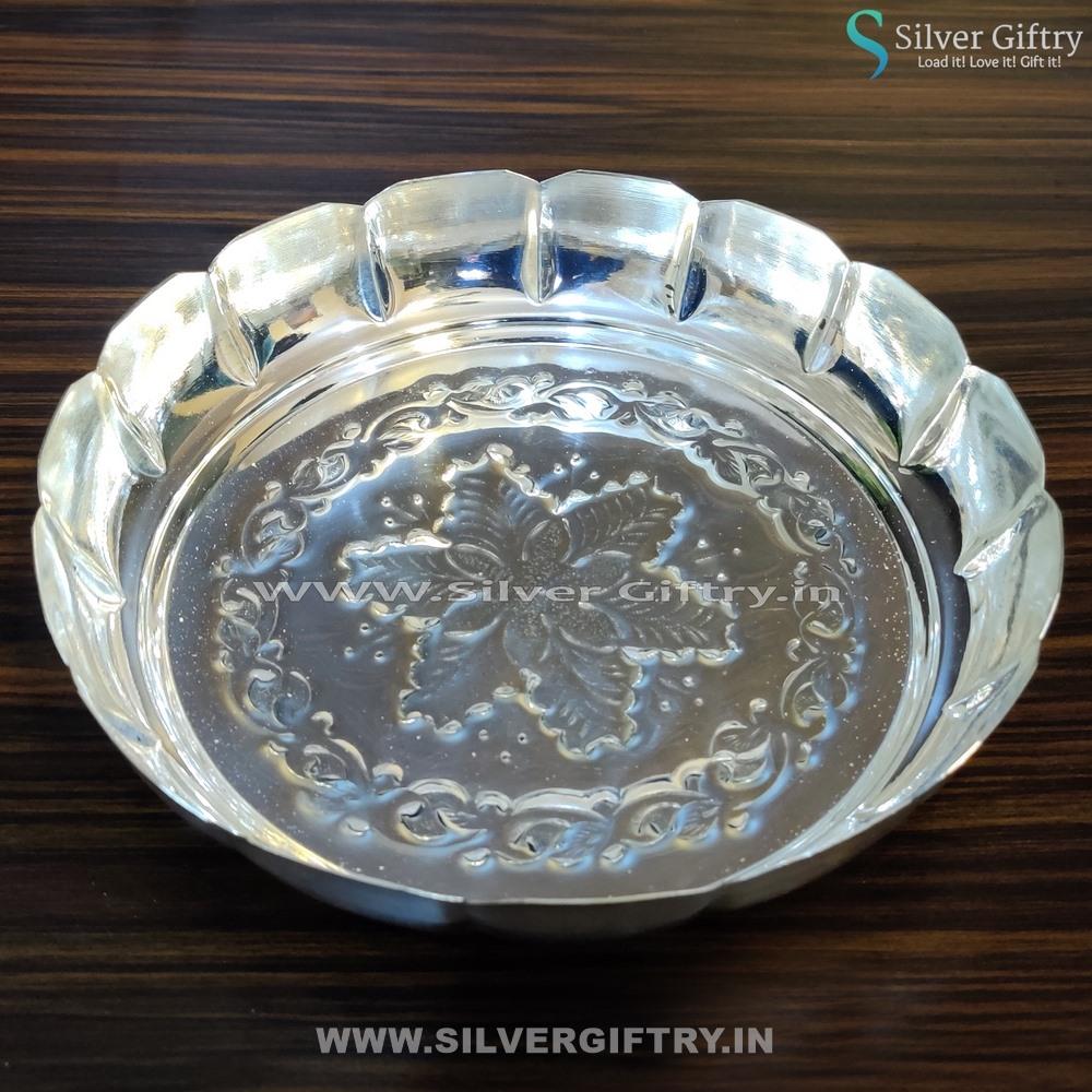 German Silver Flower Cut Plate 8" | Silver Giftry | SGT20K230