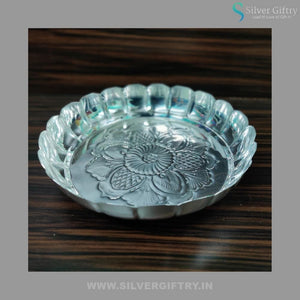 German Silver Flower Cut Plate 9" | Silver Giftry | SGT20K231