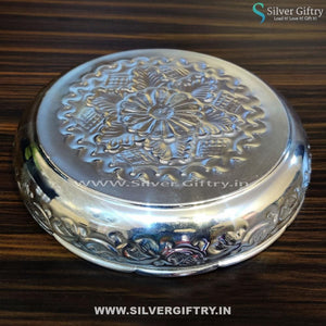 German Silver Flower Design Plate 8" Pair | Silver Giftry | SGT20K237