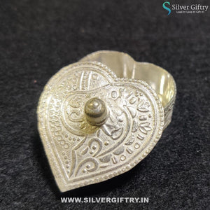 German Silver Heart Shape Kumkum Dabbi | Silver Giftry | SGT20K245