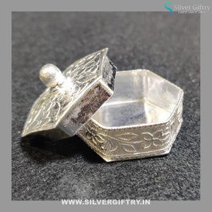 German Silver Hexagon Shape Dabbi | Silver Giftry | SGT20K246