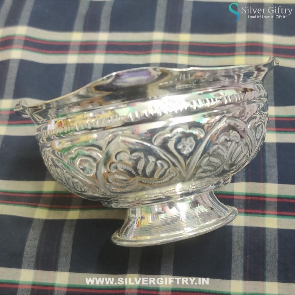 German Silver Kumkum Bowl 4" | Silver Giftry | SGT20K253