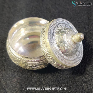 German Silver Kumkum Dabbi Medium | Silver Giftry | SGT20K256