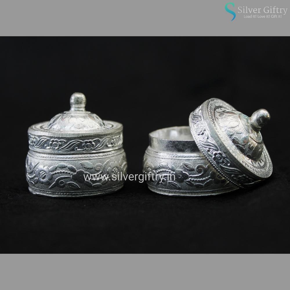 German Silver Kumkum Dabbi Small | Silver Giftry | SGT20K257