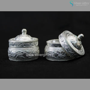 German Silver Kumkum Dabbi Small | Silver Giftry | SGT20K257