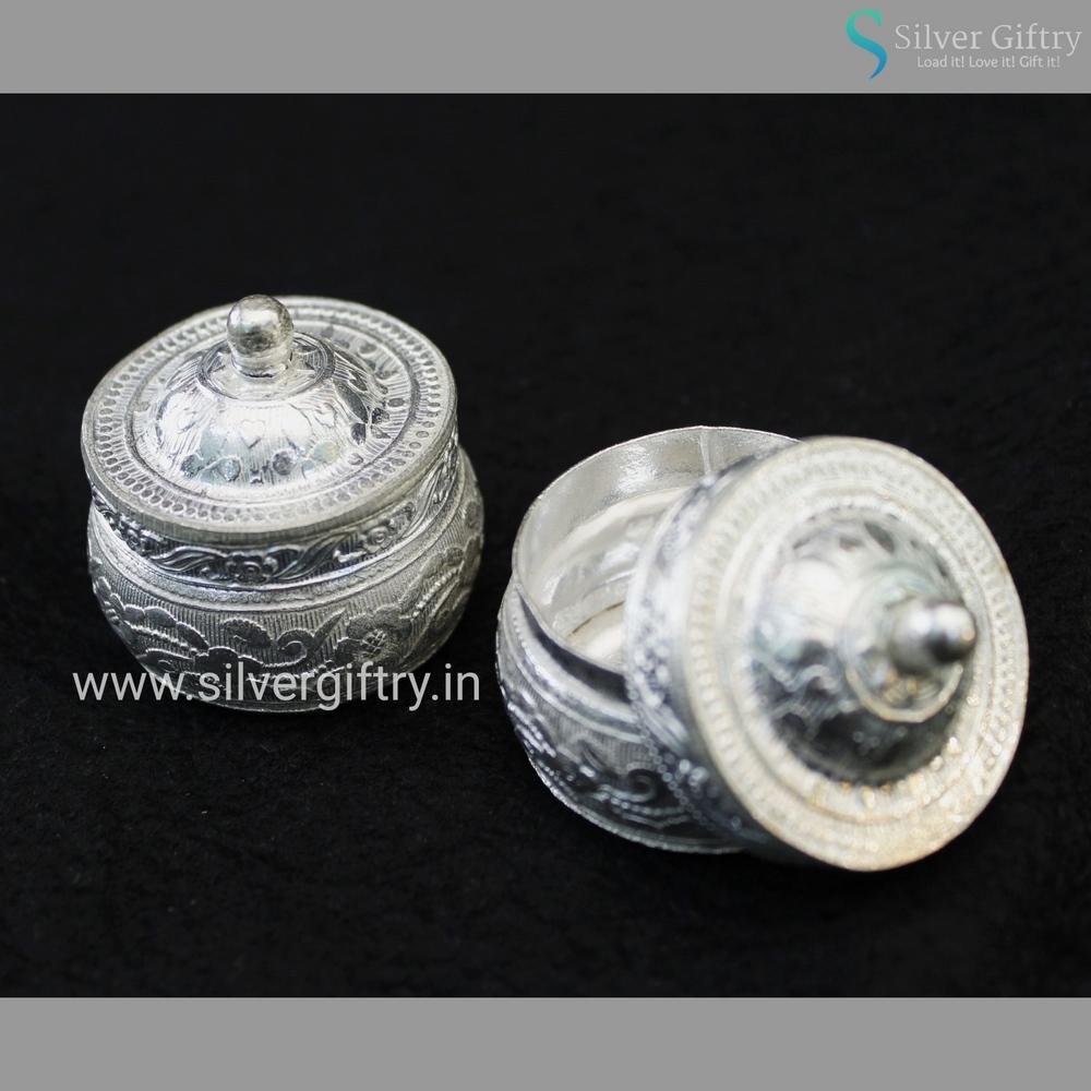 German Silver Kumkum Dabbi Small | Silver Giftry | SGT20K257