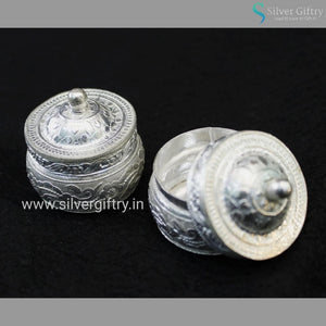 German Silver Kumkum Dabbi Small | Silver Giftry | SGT20K257