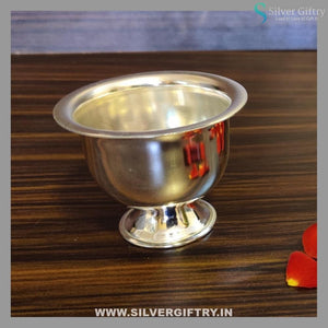 German Silver Kumkum Medium Size Bowl With Stand | Silver Giftry | SGT20K259