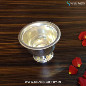German Silver Kumkum Medium Size Bowl With Stand | Silver Giftry | SGT20K259