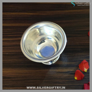 German Silver Kumkum Medium Size Bowl With Stand | Silver Giftry | SGT20K259