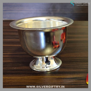 German Silver Kumkum Medium Size Bowl With Stand | Silver Giftry | SGT20K259
