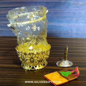German Silver Lakshmi Agarbatti Stand Combo | Silver Giftry | SGT20K265