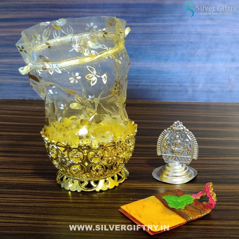 German Silver Lakshmi Agarbatti Stand Combo | Silver Giftry | SGT20K265