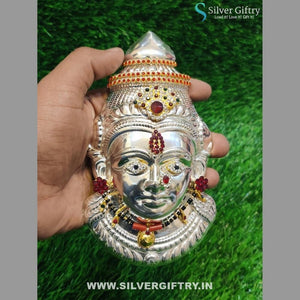 German Silver Lakshmi Face With Jewellery | Silver Giftry | SGT20K269