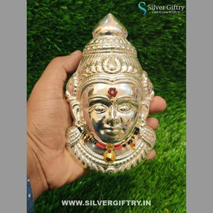 German Silver Lakshmi Face With Jewellery | Silver Giftry | SGT20K269