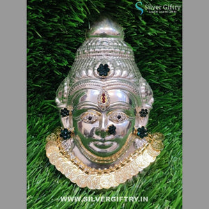 German Silver Lakshmi Face With Jewellery | Silver Giftry | SGT20K269