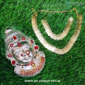 German Silver Lakshmi With Jewellery | Silver Giftry | SGT20K271