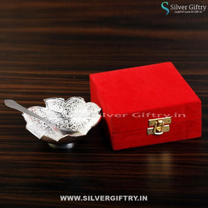 German Silver Lotus Shape Bowl With Box Silver Colour | Silver Giftry | SGT20K277
